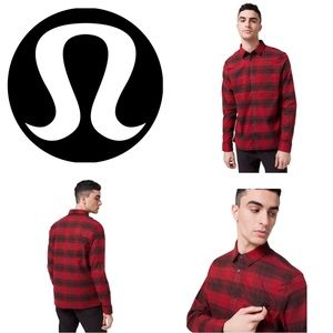Lululemon Men's Masons Peak Flannel, Red, Size S, Front Zipper Pocket